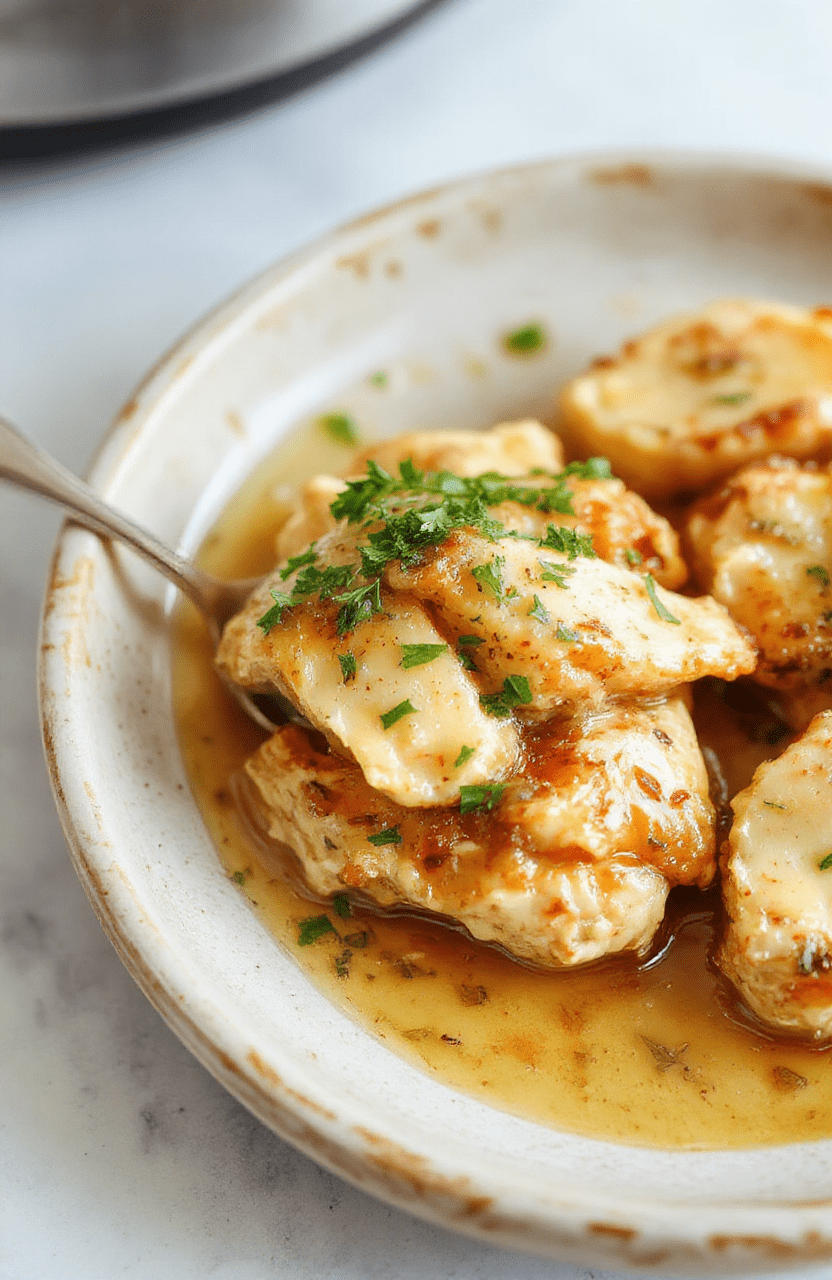 Creamy golden-brown butter chicken in a rustic ceramic bowl, garnished with fresh cilantro and naan bread on the side, served over steamed basmati rice with visible turmeric-stained sauce and tender chicken pieces