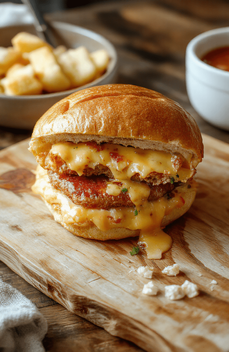 Golden-brown grilled cheese sandwich made with soft Hawaiian sweet rolls, melted cheddar and American cheese oozing from the edges, lightly toasted bread with visible buttery crust, served on a rustic wooden board beside a drizzle of maple syrup and a side of sliced pickles.