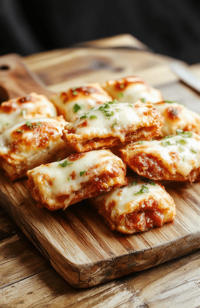 Golden-brown, perfectly puffed air fryer pizza rolls on a white ceramic dish, topped with a dusting of dried oregano and a drizzle of marinara sauce, with melted mozzarella peeking through the crisp edges, served alongside a small ramekin of warm pizza sauce for dipping.