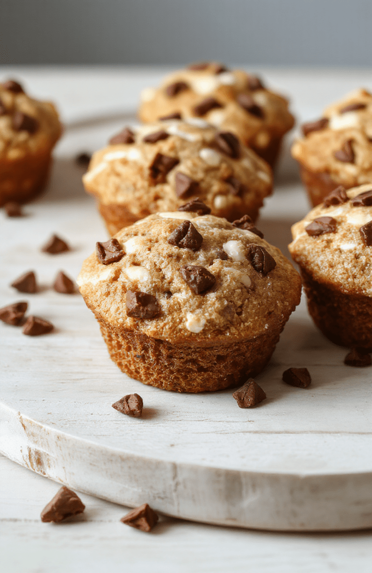 Golden fluffy Greek yogurt muffins with blueberries, stacked on a white plate. A drizzle of honey, a light cinnamon dusting, and oats in the background create a wholesome, breakfast-ready scene on a light wooden table.
